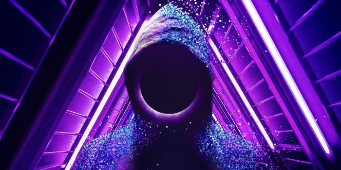 2448x1377 Wallpaper of Abstract, Artistic, Cube, Purple, Light, Line