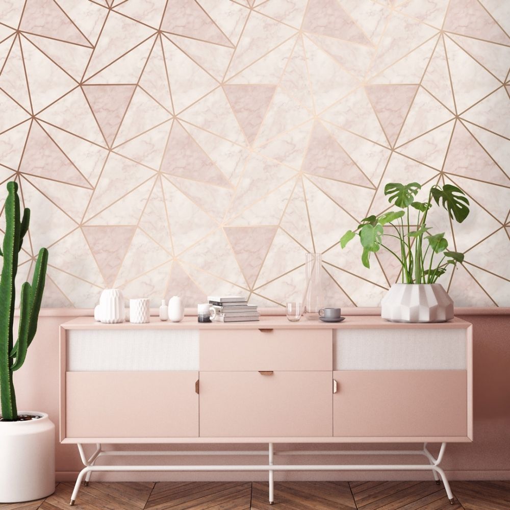 1000x1000 Zara Shimmer Metallic Wallpaper Soft Pink Gold