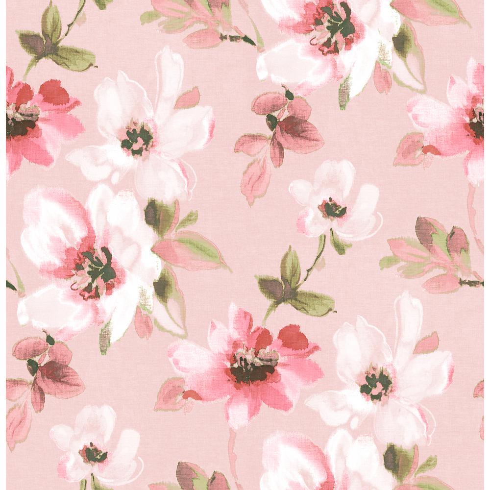 1000x1000 8 in. x 10 in. Reign Pink Bouquet Wallpaper Sample