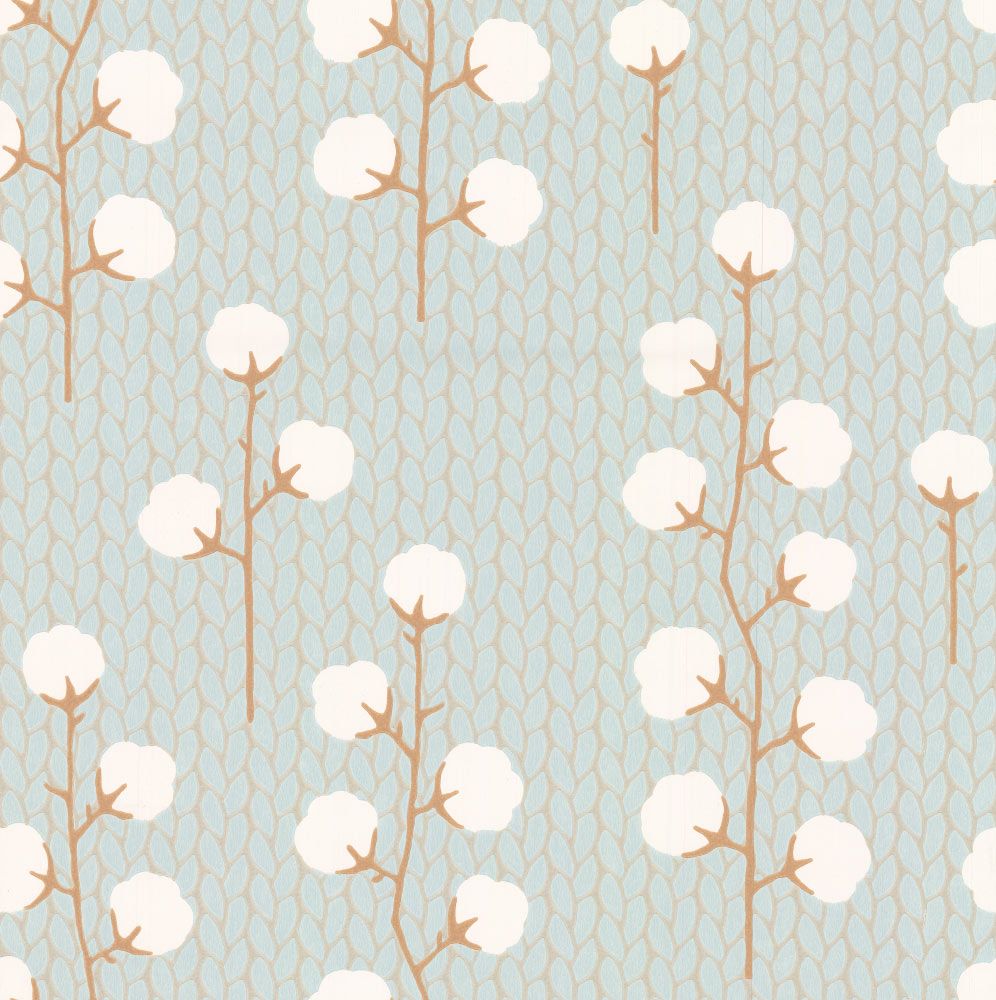 996x1000 Sweet Cotton by Majvillan - Soft Blue - Wallpaper - 108-02