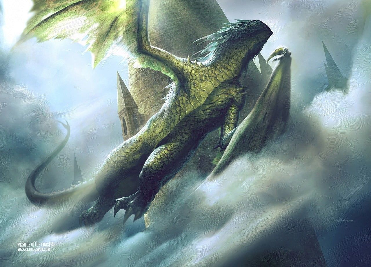 1280x921 Gray dragon digital wallpaper, fantasy art, Wyvern HD wallpaper