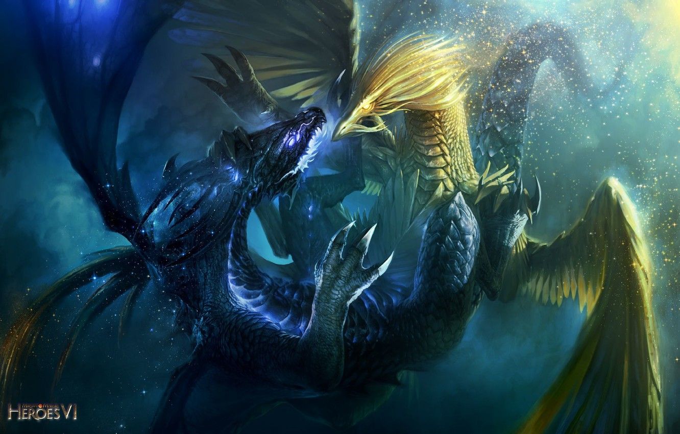 1332x850 Wallpaper Dragon, Game, Computer, Wyvern, Heroes VI, RTS, Might and