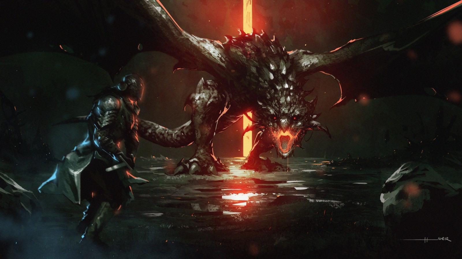 1920x1077 4538493 #knight, #Wyvern, #fantasy art, wallpaper | General