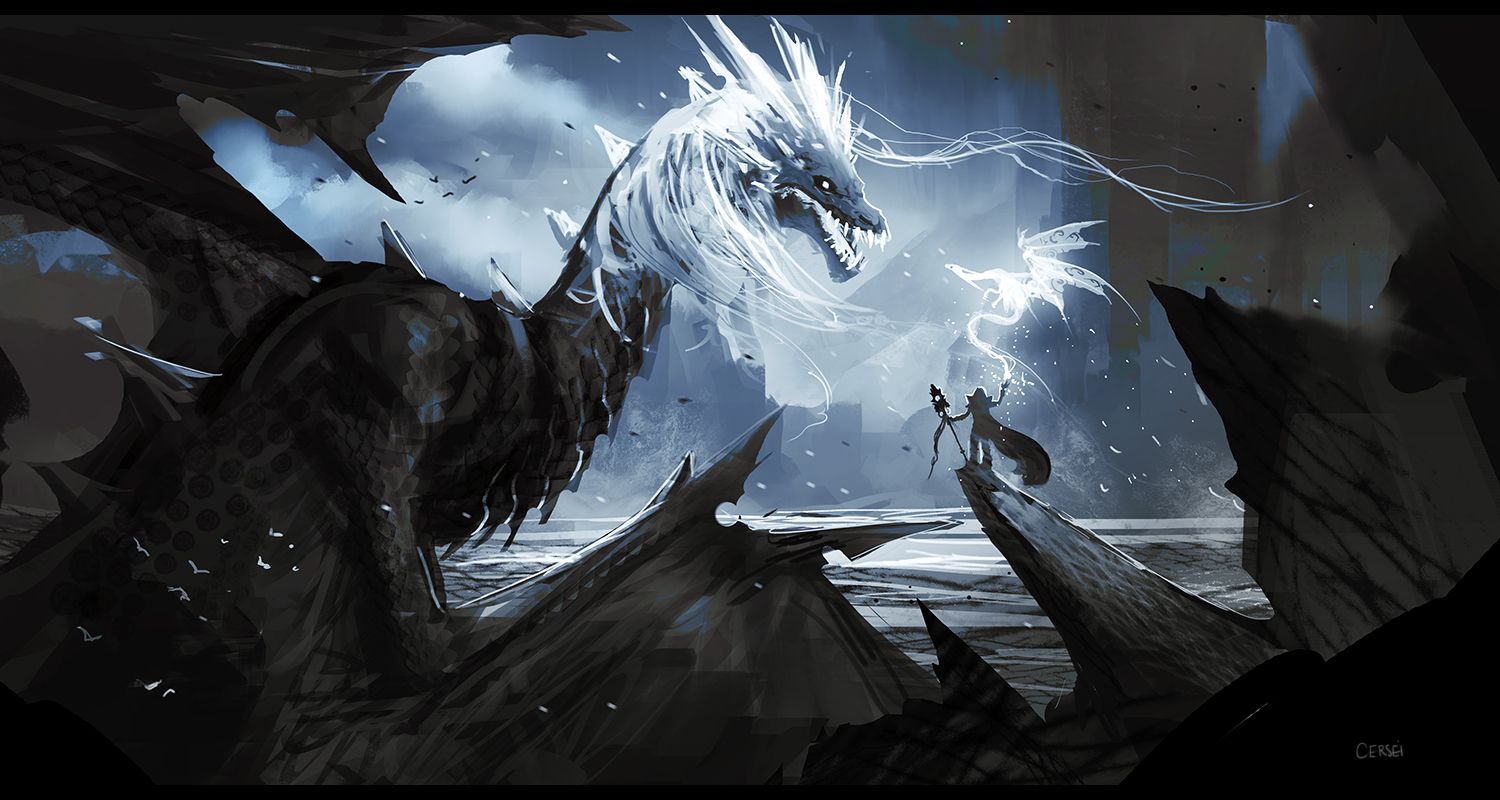 1500x800 Art - Winter Wyvern and CM | Bloodborne | Art, Video game art, Dota