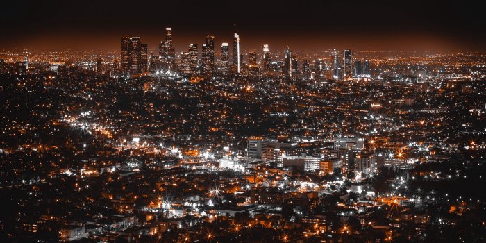 2560x1600 Download wallpaper 2560x1600 los angeles, usa, night city, top view