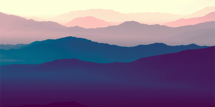 3840x2160 Wallpaper Mountains, Landscape, Purple, Gradient, Horizon, Minimal