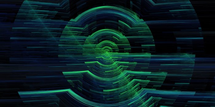 3840x2160 4K Hologram Circles Glitch Wallpaper - [3840x2160]