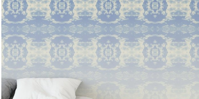 1200x1200 Cloud Rococo Ombre Wallpaper Panel - Happy Blue