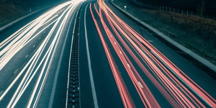 950x1689 Download Highway Night Traffic Lights Free Pure 4K Ultra HD Mobile