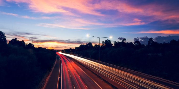 1920x1200 Highway Traffic Lights Long Exposure Desktop Wallpaper