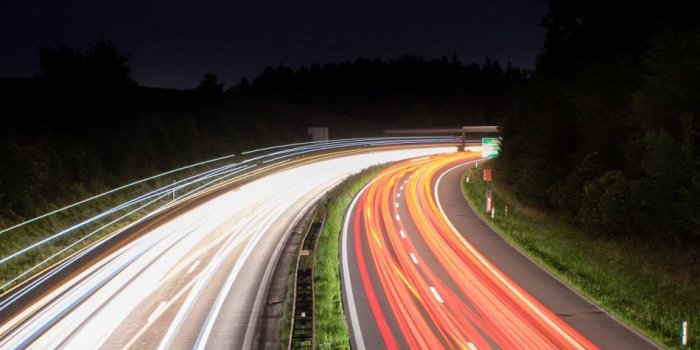 950x1689 Download Light Trails Night Traffic Long Exposure Free Pure 4K Ultra