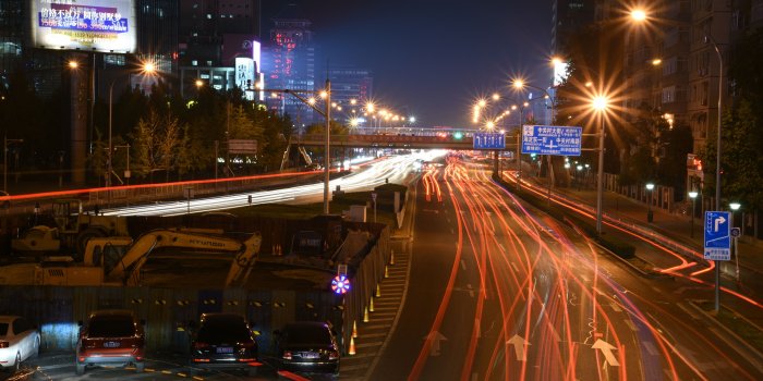 5120x2880 Wallpaper China, Beijing, night, road, traffic, lights 5120x2880 UHD