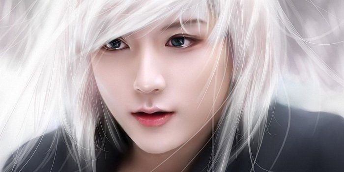 1332x850 Wallpaper face, guy, white hair, South Korea, South Korea, Asian, k