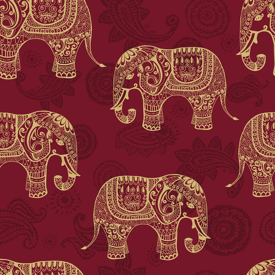 900x900 Paisley Elephants Removable Wallpaper