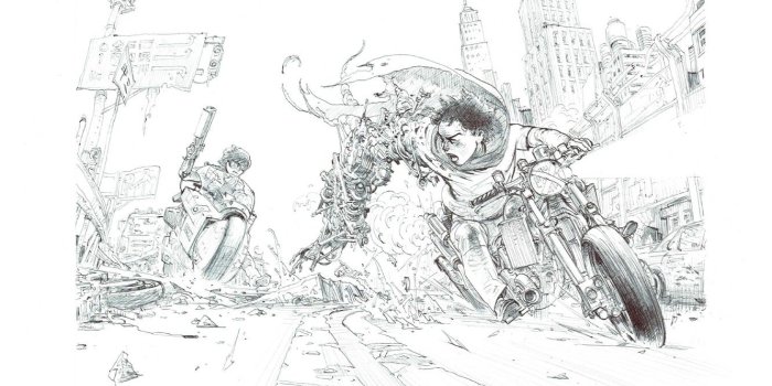 1332x850 Wallpaper weapons, futuristic, Sketch, Kim Jung Gi, persecution