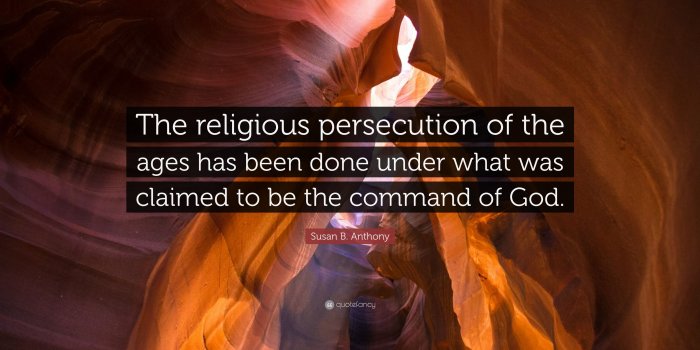 3840x2160 Susan B. Anthony Quote: “The religious persecution of the ages has