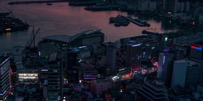 938x1668 Download wallpaper 938x1668 night city, aerial view, city lights