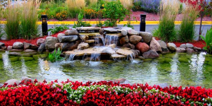1280x833 Flowers Beautiful Fountain Park Garden Flower New Wallpaper Download