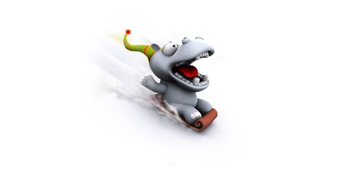 1920x1200 Sledding hippo wallpaper - Funny wallpapers - #19742