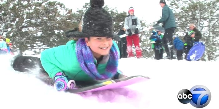 1600x900 Snow day fun: Kids fly down Lisle sledding hill