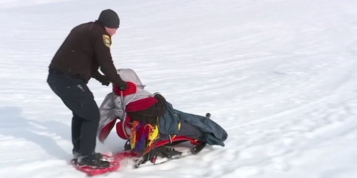 1600x900 Cops and firefighters take man sledding