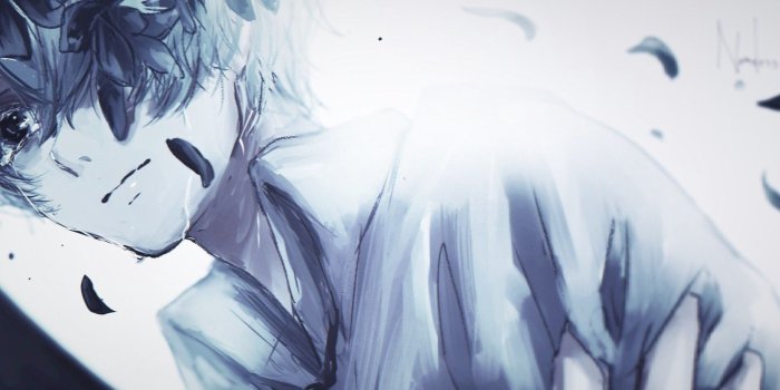 1332x850 Wallpaper flowers, guy, crying images for desktop, section арт