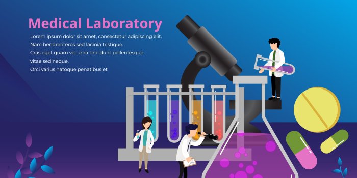 3500x2111 Medical laboratory research with science glass est tube vector