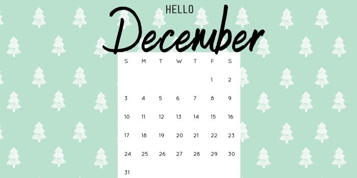 1920x1080 Free December Calendar Wallpaper