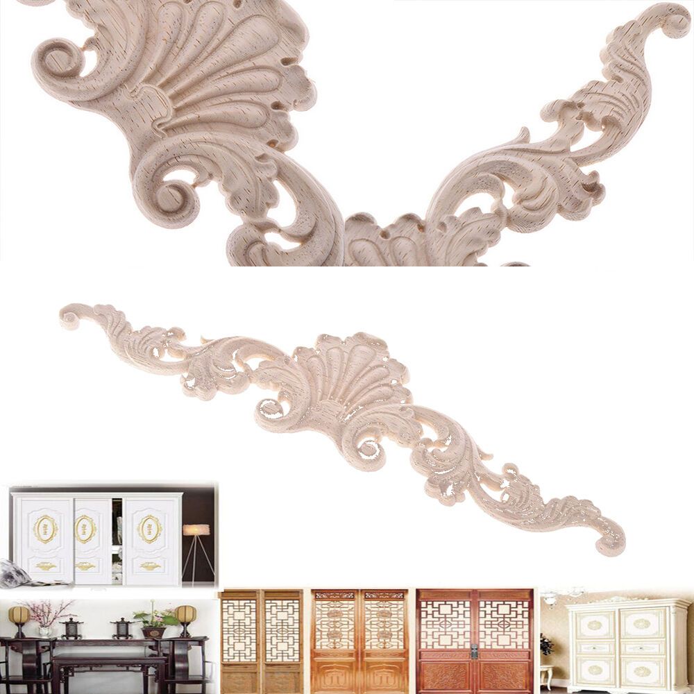 1000x1000 Wood Carved Applique Unpainted Frame Corner Onlay Furniture Home