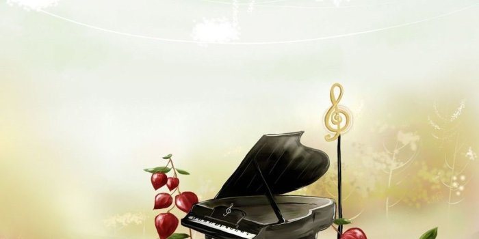 1024x768 Aesthetic Cartoon Piano Scene iPad Wallpapers Download Desktop
