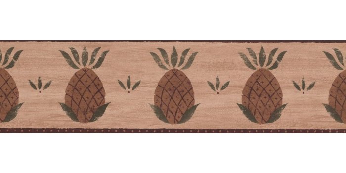 1200x900 Prepasted Wallpaper Borders - Burgundy Fruit Pineapple Wall Paper Border
