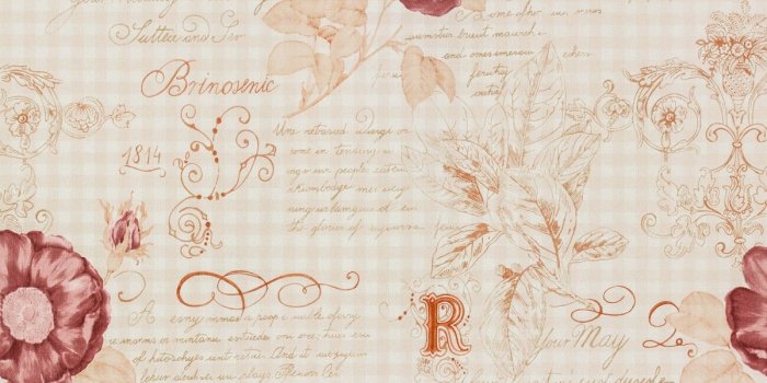 1200x900 Rasch Textil VINTAGE DIARY wallpaper 255088 roses white brown