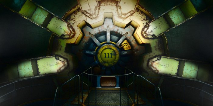 2560x1080 Couldn't find a superwide Fallout Vault 111 Wallpaper, so I made one