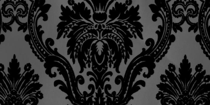 1600x1600 Exclusive Casablanca Velvet Flock Black/Grey Damask Wallpaper (11001)