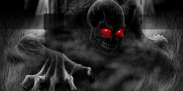 1600x900 Red Eyes Skeleton Wallpaper #7020930