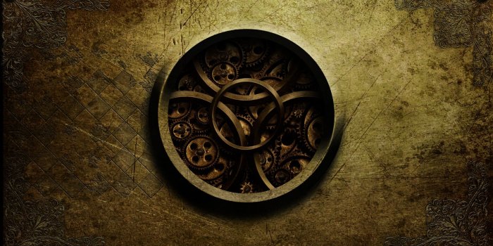 1920x1080 abstract, steampunk, textures, golden, gears, clockwork :: Wallpapers