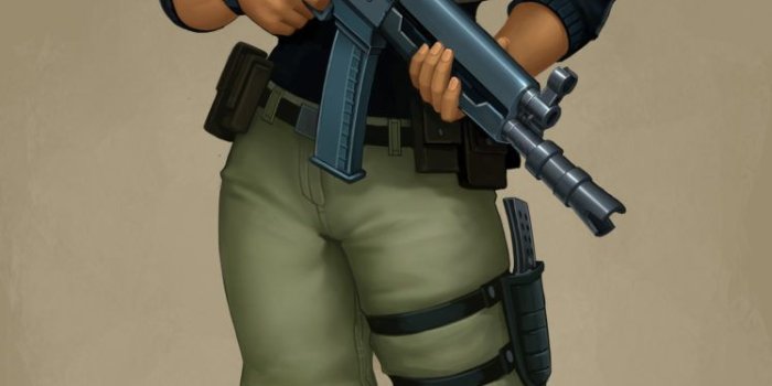 748x1491 women, Brunette, Erik Diziron, Concept art, Rifles, Narcos