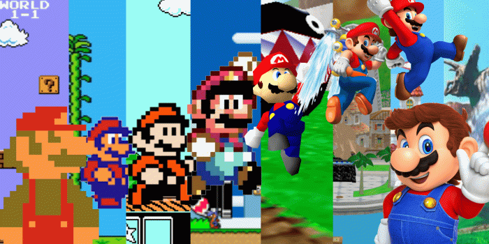 1920x1080 Mario Evolution Wallpaper I put together (1920 X 1080) : wallpapers