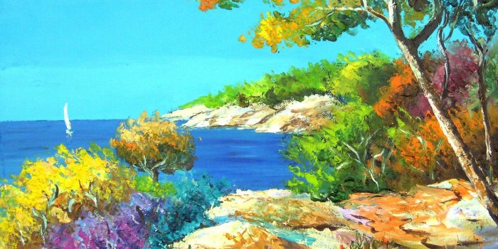 1332x850 Wallpaper sea, landscape, shore, art, artist, impressionist, jean