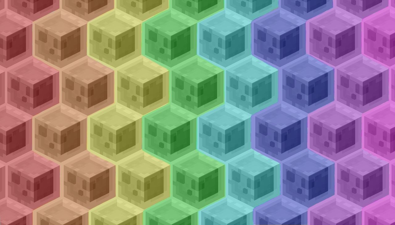 1280x731 Rainbow Tiled Slime Wallpaper : Minecraft