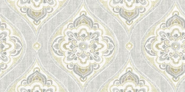 2000x2000 Adele Light Grey Damask Wallpaper