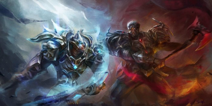 2164x1080 God-King Garen VS Darius | Wallpapers & Fan Arts | League Of Legends
