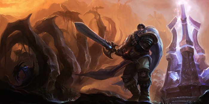 1920x1080 League of Legends, fantasy art, Nocturne, Garen :: Wallpapers