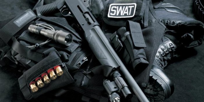 1024x768 Download wallpaper: short gun, , wallpaper weapons SPAT, SWAT