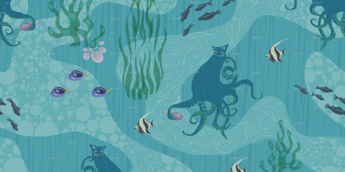 1575x1475 Octocat - the Mercat collection wallpaper - dilatorysloth - Spoonflower