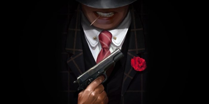 1080x2160 Download 1080x2160 wallpaper gangster with gun, minimal, artwork