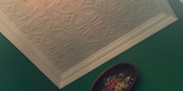 2448x2448 Tin Ceiling, Paintable Textured Wallpaper by Burke Decor painted in