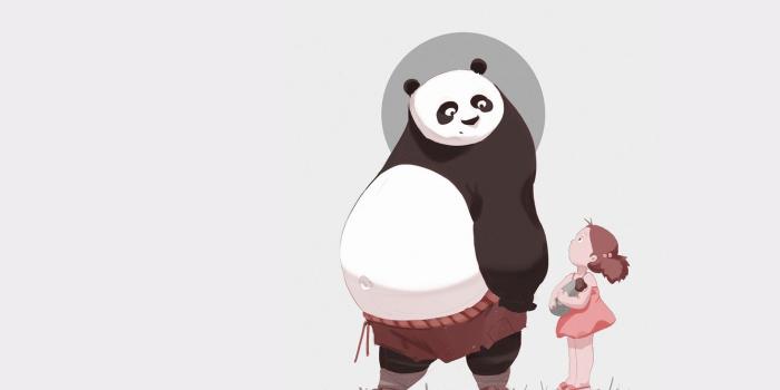 1332x850 Panda Minimalism Cartoon Hd Wallpaper | Wallpapers Library