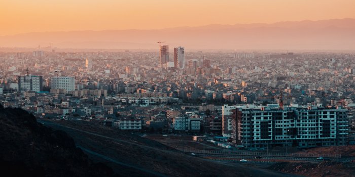 3840x2400 Download wallpaper 3840x2400 city, buildings, sunset, mashhad, iran