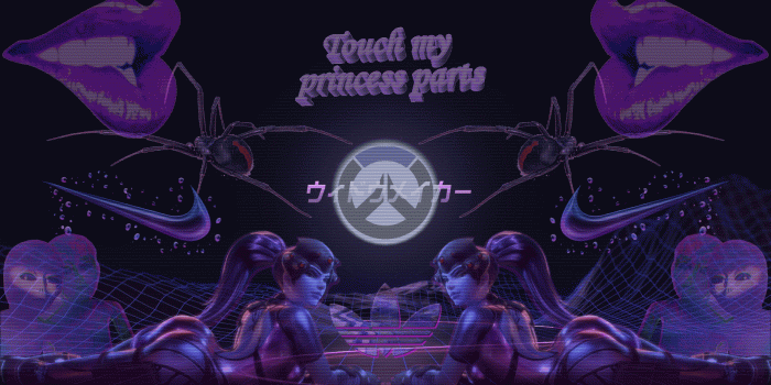 1920x1080 Wallpaper : Widowmaker Overwatch, vaporwave, Adidas, Nike, lips